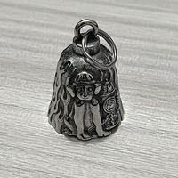 Porte-bonheur cavalier cadeau acier inoxydable Animal chien de compagnie et bouche d'incendie motard Gremlin gardien cloche pour moto