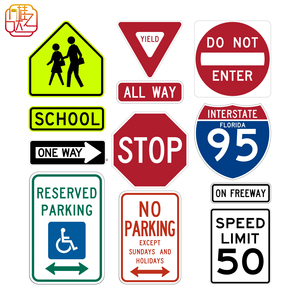 Segnali Stradali in Alluminio Durevoli Standard USA - Zona Scolastica/Parcheggio per Disabili/Limitazione di Velocità 50 Segnali Stradali ad Alta Visibilità per Esterni - Product Image 1