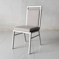 Chaise de salle à manger moderne empilable à structure en aluminium pour hôtels d'affaires, salles de conférence multifonctionnelles, buffets thématiques et rassemblements hôteliers