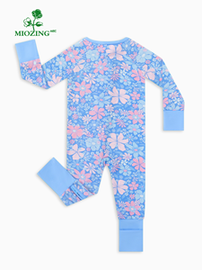 Miozing Çiçek Baskılı Çocuk Giysileri Kız Çocukları Çevre Dostu Çocuk Pijamaları Özel Logolu Bambu Bebek Uyku Kıyafetleri ODM Bebek Giyimleri - Product Image 2