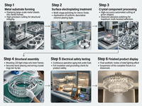 Plafonnier LED pliable à économie d'espace, design contemporain en cristal, alimenté par courant alternatif, pour salons/salles à manger, douille E27, lampe de décoration pour la maison