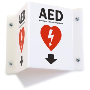 Özel dayanıklı akrilik "AED" projelendirme işareti 3D plastik yangın söndürücü işareti güvenlik uyarı işareti
