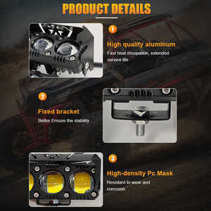 Moto-yardımcı 2/3/4/<span class=keywords><strong>5</strong></span>/6 Lens <span class=keywords><strong>LED</strong></span> çalışma lambaları yardımcı sis farları kamyon römorkları için Mini ışıklar motosikletler Hilux araba suv - Product Image 6