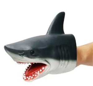 부드러운 PVC 플라스틱 고무 3D 동물 그림 공룡 상어 손 인형 장난감 소년 어린이 아기