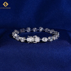 สร้อยข้อมือเทนนิสทรงหัวใจ ของขวัญ เงินแท้ 925 ประดับมรกตทรงเหลี่ยม เครื่องประดับงานแต่งงาน สไตล์สร้อยเทนนิสคลาสสิก ประดับมอสซาไนต์ทรงรี - Product Image 4