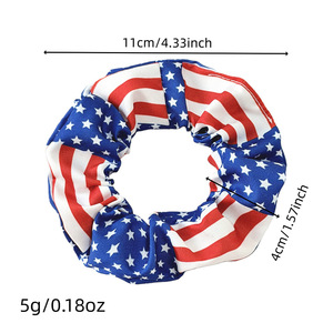 Coleteros Grandes con Diseño Patriótico de la Bandera de EE. UU., Bandas Elásticas para el Cabello de Tela Suave, Accesorios para Peinados de Fiesta del 4 de Julio - Product Image 2