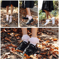 Perle à volants froufrous coton princesse mignon dentelle chaussette personnalisé cheville chaussettes pour les femmes