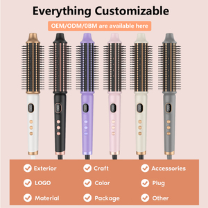 Fer à boucler électrique professionnel avec chauffage PTC, brosse thermique ionique, poils flexibles de 1,5 pouce, poignée ergonomique, écran LCD - Product Image 6