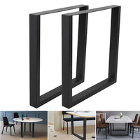 Mobilier de bureau et de salle à manger de style campagnard moderne pieds en acier carré en métal fer table chaise pieds de canapé pour hôtel extérieur très résistant