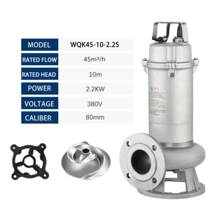 QY, ahorro de costos, bomba sumergible de corte de acero inoxidable completo de 380V para descarga de aguas residuales de Hotel (roscado) 2.2KW - Product Image 4