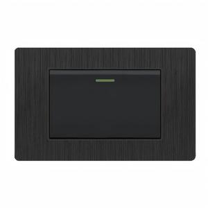 Panel de PC negro cepillado, 2 juegos de luces indicadoras LED rectas unidireccionales, interruptor de encendido/apagado de 16A, interruptor universal para pared de escalera. - Product Image 1