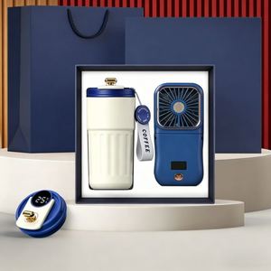 Enterprise Business <b>Gift</b> <b>Box</b> 2-in-1 Customized Paper Coffee Cup + Portable Fan Set Luxury Promotion <b>Gift</b> - Product Image 2