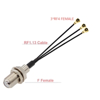 Câble répartiteur 1 vers 3, adaptateurs RF 50 OHM DC-6GHz, 1 x F Mâle/Femelle, 3 x U.FL RF1/RF4/RF1.13, rallonge d'antenne RG178, câble de raccordement Pigtail