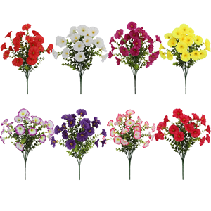 Bouquets de petites fleurs artificielles de glycines à bords blancs, plantes vertes modernes faites à la main, légères, pour Noël – Meilleures ventes - Product Image 1