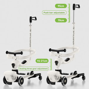 Scooters pour enfants 3-en-1 Scooters pour bébés Trois roues avec flash Les scooters d'équilibre pour enfants peuvent s'asseoir sur des tricycles coulissants - Product Image 6