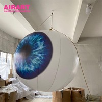 Décoration de fête, ballons gonflables, accessoires, œil gonflable avec éclairage LED