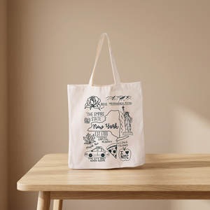 Sac de plage en toile réutilisable écologique de style simple avec poignées, imprimé animal, logo brodé, capacité 20L, fermeture éclair - Product Image 1