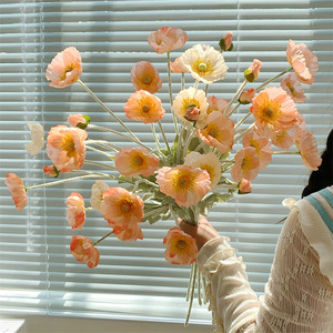 Fleur de pavot artificielle Qingyu Chronicle, fleur en soie, branche unique, décoration intérieure, accessoires de photographie en extérieur - Product Image 1
