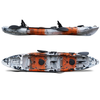 Canoë Kayak 395CM Construction rotomoulée Tandem Sit-On-Top Design Stable Sit-On-Top Design Double Kayak De Pêche 2 Personnes