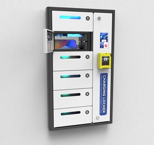 Y2 Power <span class=keywords><strong>ZEN</strong></span> – Casier de recharge mural pour téléphones portables à <span class=keywords><strong>6</strong></span> baies avec lecteur de carte de crédit, idéal pour l'extérieur, optionnel pour écran publicitaire - Product Image 2