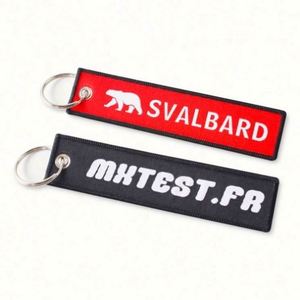 Wholesale Custom Fabric Embroidery Patch <b>Key</b> <b>Ring</b> Tag Stylish Embroidered Keychain for Carabiner & Promotional Items - Product Image 1
