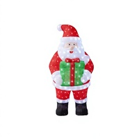 Grande figurine de Père Noël en acrylique avec éclairage LED blanc 3D de 4 pieds, commande manuelle, IP44, étanche, pour extérieur, jardin, cour