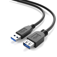 Câble d'extension USB 3.0 en gros avec gaine en PVC et blindage, connecteurs mâle-femelle pour ordinateur