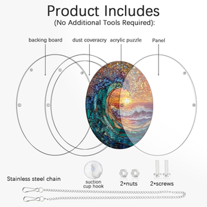 Ornement suspendu pour fenêtre en forme de puzzle irrégulier sur le thème de l'océan et du soleil, attrape-soleil en acrylique DIY pour la maison et le jardin - Product Image 3