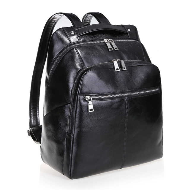 High End Leather Quality Custom Vintage Leather Large Men's Bag Multifunction Briefcase Backpack