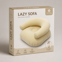 Canapé gonflable portable en PVC floqué épaissi, fauteuil gonflable en forme de U pour une personne avec accoudoirs, pour usage intérieur et extérieur