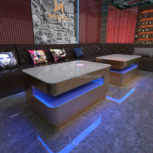 โต๊ะกาแฟไฟ LED สำหรับ KTV หน้าท็อปหินอ่อน โต๊ะกลางคืนแบบมีไฟสำหรับบาร์และเลานจ์ - Product Image 1