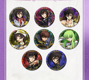 Lot de 40 boîtes en gros Anime CODE <span class=keywords><strong>GEASS</strong></span> Lelouch of the Rebellion : Badge estampé or et Carte photo holographique instantanée (Boîte mystère) - Product Image 1