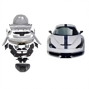 Kit carrosserie en fibre de carbone sèche de style racing, comprenant pare-chocs avant et arrière, capot moteur, spoiler et jupes latérales, spécifiquement pour Ferrari 458 - Product Image 2