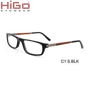 Haute Qualité Acétate Optique Lunettes Cadre avec Temple <span class=keywords><strong>En</strong></span> <span class=keywords><strong>Bois</strong></span> de Fabrication de la Chine - Product Image 1