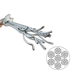 สายเคเบิลลวดเหล็กคาร์บอนสูง ได้รับการรับรองมาตรฐาน ISO9001 ชุบสังกะสี โครงสร้าง <span class=keywords><strong>7X19</strong></span> 7X7 สายเคเบิลโลหะ ผลิตซีลเชื่อม - Product Image 2