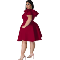 Robe décontractée unie fendue à séchage rapide et respirante pour femme grande taille, style européen et américain, collection transfrontalière 2026