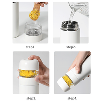 Gourde isotherme de 320 ml en acier inoxydable 316 de qualité médicale avec infuseur à thé, personnalisable par gravure, pour commande en gros, modèle exécutif premium