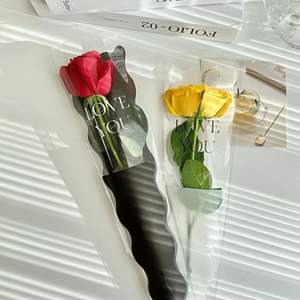 Bolsa de flores individuales de <span class=keywords><strong>sirena</strong></span> Embalaje de flores rosas para ramo individual Material BOPP Embalaje floral para floristerías - Product Image 5