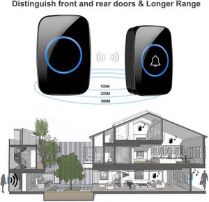Timbre Inalámbrico NOVISON con 1-3 Receptores, Resistente al Agua, 60 Tonos de Llamada, Enchufe UK/EU/US, Diseño Moderno para Apartamentos, 1 Año de Garantía - Product Image 2