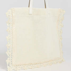 Bolso de mano de ganchillo personalizado, bolso de playa de viaje para mujer, parte superior abierta, asas de cuero portátiles, bolso de hombro de verano, otoño e invierno, rafia de paja - Product Image 5