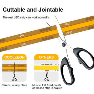 Striscia LED COB Flessibile a Taglio Libero Nastro Luminoso Senza Saldature 12V 24V | Alta Luminosità, Nessun Punto Luce, Facile Personalizzazione - Product Image 3