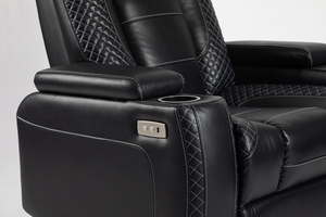 Vanbow ชุดโซฟาไฟฟ้าปรับนอน3-2-1, ชุดโซฟาไฟฟ้าปรับความเย็นที่วางแก้วแบบปรับแต่งได้กรอบไม้ - Product Image 3