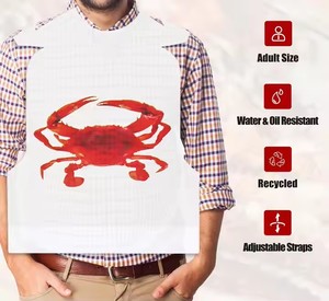 Bavoirs en plastique PE imprimés sur mesure, design tendance <span class=keywords><strong>pour</strong></span> adultes, restaurant, nourriture, <span class=keywords><strong>manger</strong></span>, <span class=keywords><strong>homard</strong></span>, crabe, style jetable - Product Image 3