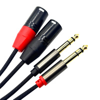 Cable de Micrófono XLR Macho a TRS de 1/4 Pulgada, Cable de Audio Divisor en Y de Doble Canal 2 XLR Macho a 2 X 1/4 Pulgadas (6.35mm) TRS