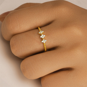 Anillos Abiertos de Plata de Ley 925 con Cristales de Circonio y Grabado de Luna - Product Image 6
