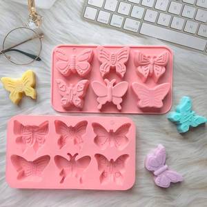 Moule à pâtisserie en silicone de qualité alimentaire, 6 cavités en forme de papillon, pour la décoration de desserts et de biscuits - Product Image 2