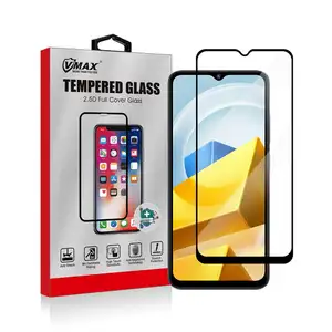 For Xiaomi Poco M5 Screen Protector Edge Full Cover 9H Tempered Glass 2.5D Silk Print Screen Protector Film For Redmi A1+