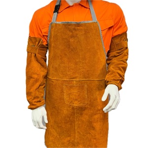 Durable Leather Welding <strong>Apron</strong> with Tool Pocket and Reinforced Edges for Forging and Foundry Operations Protection - Product Image 1