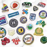 Wowfree Pin's en alliage de zinc émaillé, badge de drapeau moderne en métal, rond, avec logo poisson, finition électroplaquée et peinture au four, cadeau avec gravure