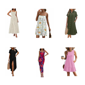 Vestidos de Verano de Poliéster para Mujer, Nuevos, de la Marca Rwk, Estilos Variados, en Pacas, Venta al Por Mayor, Suministro de Fábrica de Guangdong - Product Image 1
